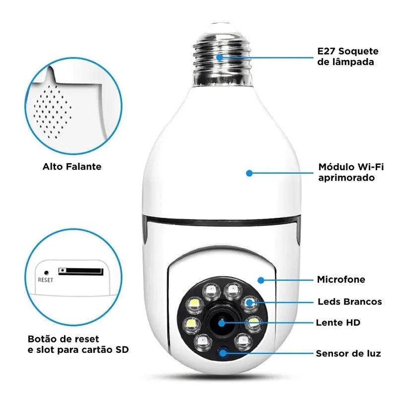 Câmera Lâmpada Wi-Fi - Home SPY 360º - Ninho Coruja