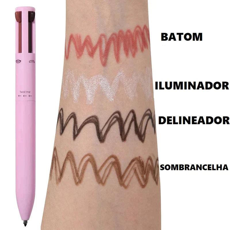 Caneta Maquiadora Make Up 4 em 1 + Frete Grátis - Ninho Coruja