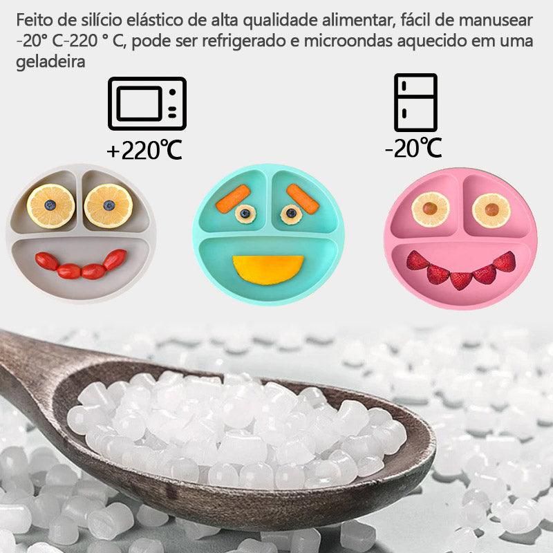 Kit Introdução Alimentar Pratinho 100% Silicone - 8 peças (com ventosa) - Ninho Coruja