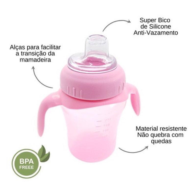 Copo Para Bebê Bico Silicone Anti-Vazamento - Ninho Coruja