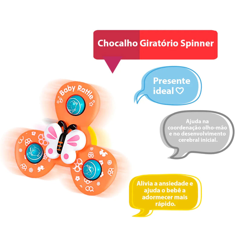 Spinner baby - Chocalho Giratório com Ventosa - Compre 2 Leve 3