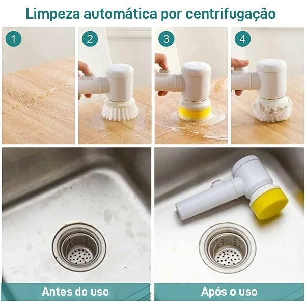 Escova Elétrica de Limpeza 5 em 1 Sem Fio