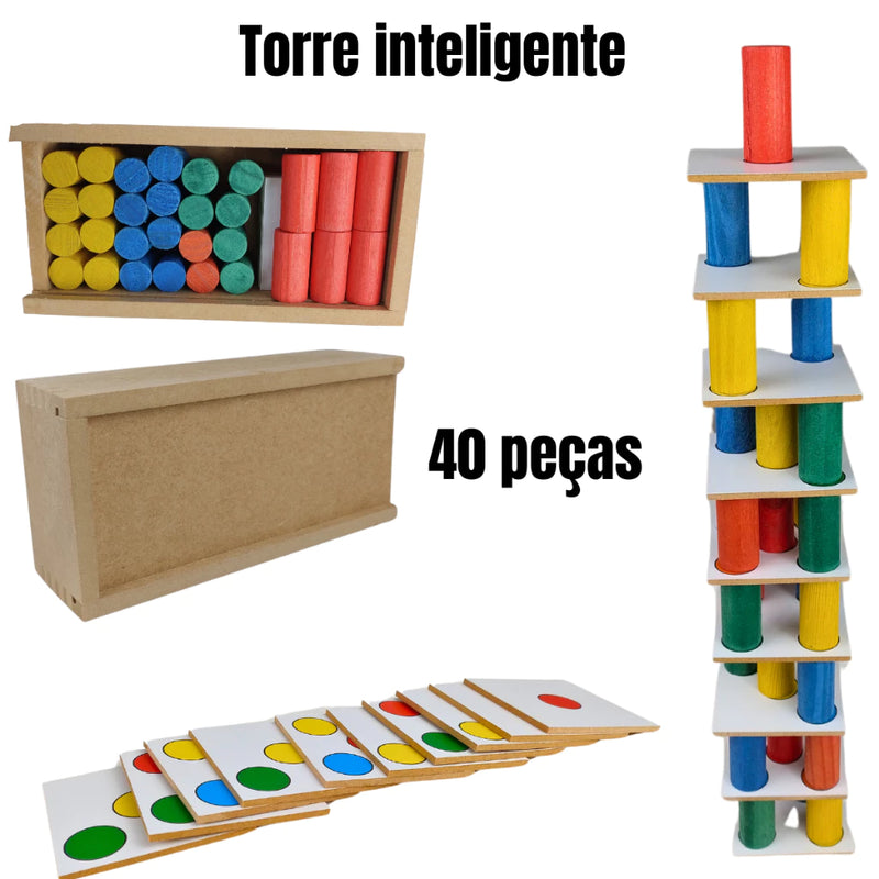 Torre Inteligente em Madeira - Jogo Educativo