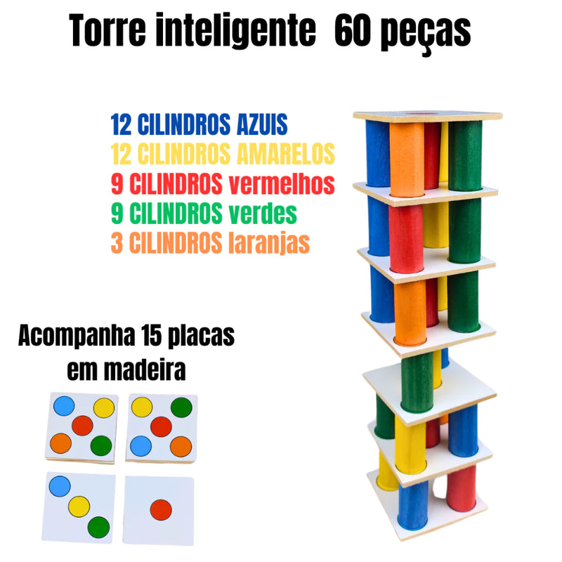 Torre Inteligente em Madeira - Jogo Educativo