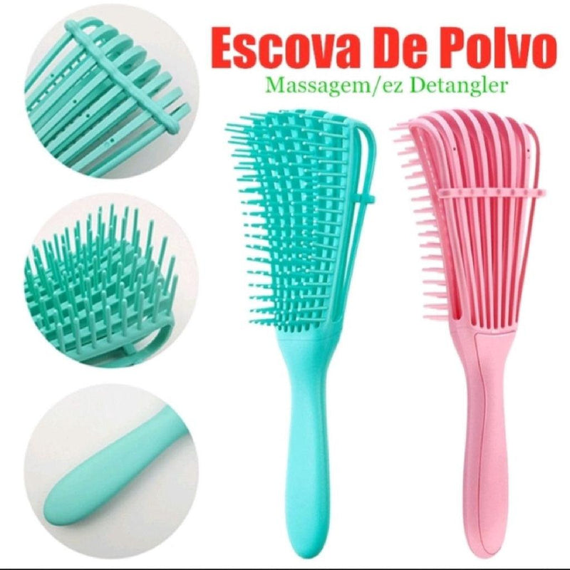 Escova Polvo De Cabelo Para Cabelo Encaracolado - Ninho Coruja