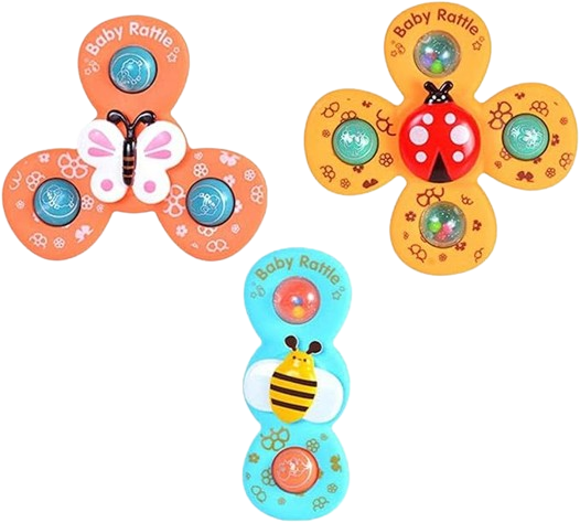 Spinner baby - Chocalho Giratório com Ventosa - Compre 2 Leve 3