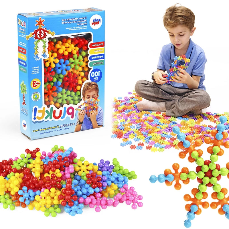 Blocos De Encaixar 100 Peças - Brinquedo Criativo